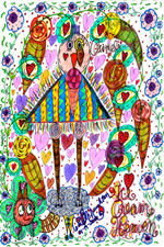 Ice Cream Heaven, Doodle Art 4 X 6